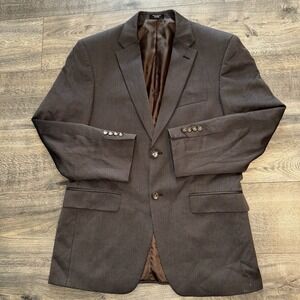 Jones New York Mens Blazer Pinstriped 100% Wool Sports Coat Suit Jacket 40R